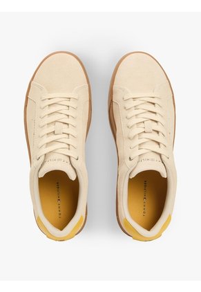 Tenis Beige De Ante Con Talón A Contraste Tommy Hilfiger