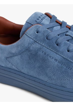 Tenis Azul De Ante Con Logo En Bajo Relieve Tommy Hilfiger