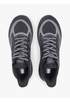Tenis Negro En Punto Jacquard Con Logo Tommy Hilfiger