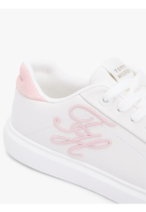 Tenis Blanco De Cuero Con Logo Bordado Tommy Hilfiger