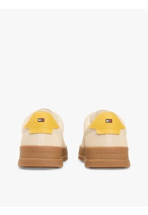 Tenis Beige De Ante Con Talón A Contraste Tommy Hilfiger