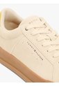Tenis Beige De Ante Con Talón A Contraste Tommy Hilfiger de Tommy Hilfiger