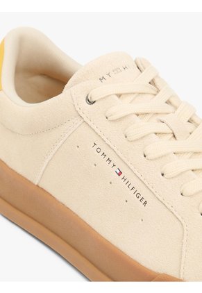 Tenis Beige De Ante Con Talón A Contraste Tommy Hilfiger