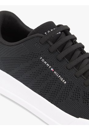 Tenis Negro De Punto Con Logo Tommy Hilfiger