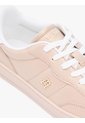 Tenis Beige De Cuero Con Monograma Metalizado Tommy Hilfiger de Tommy Hilfiger