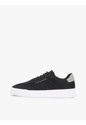 Tenis Negro De Punto Con Logo Tommy Hilfiger