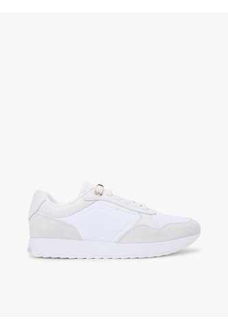 Tenis Blanco De Ante Con Mezcla De Texturas Tommy Hilfiger Tommy Hilfiger
