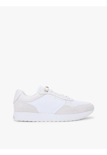 Tenis Blanco De Ante Con Mezcla De Texturas Tommy Hilfiger