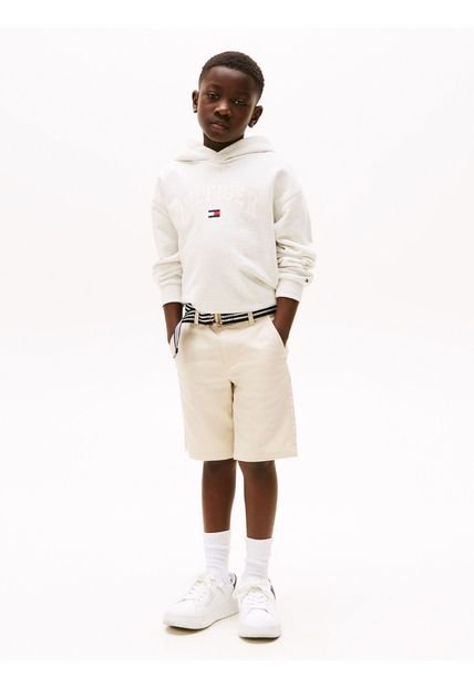 Buzo Blanco Con Capota Y Logo De Estilo Universitario Tommy Hilfiger