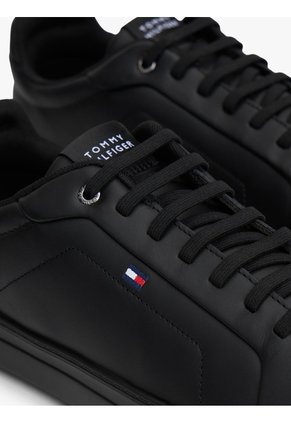 Tenis Negro De Tenis Hilfiger Icon De Cuero Tommy Hilfiger