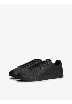 Tenis Negro De Tenis Hilfiger Icon De Cuero Tommy Hilfiger