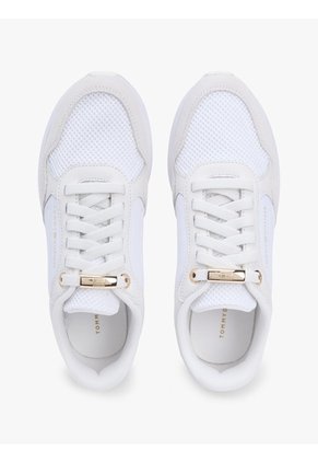 Tenis Blanco De Ante Con Mezcla De Texturas Tommy Hilfiger