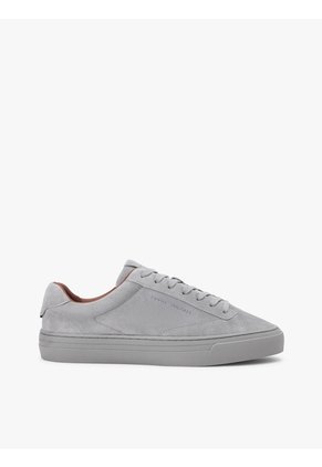 Tenis Gris De Ante Con Logo En Bajo Relieve Tommy Hilfiger