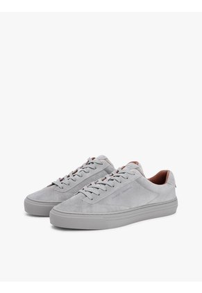 Tenis Gris De Ante Con Logo En Bajo Relieve Tommy Hilfiger