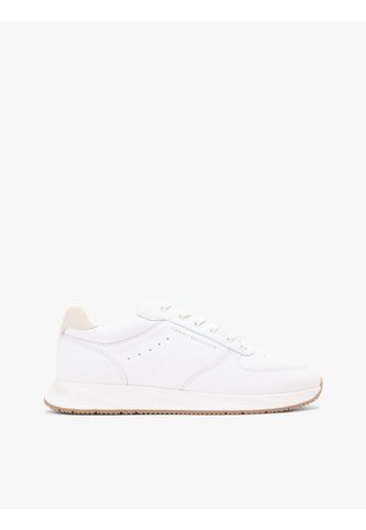 Tenis Blanco De Cuero Con Logo En Bajo Relieve Tommy Hilfiger Tommy Hilfiger