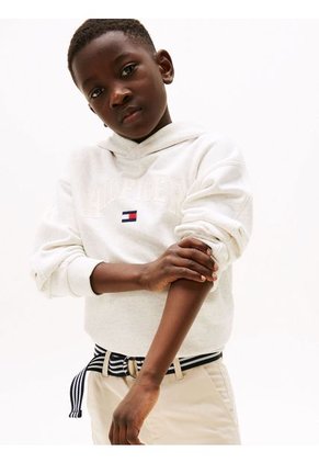 Buzo Blanco Con Capota Y Logo De Estilo Universitario Tommy Hilfiger