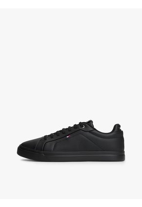 Tenis Negro De Tenis Hilfiger Icon De Cuero Tommy Hilfiger