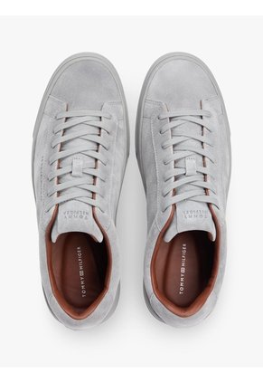 Tenis Gris De Ante Con Logo En Bajo Relieve Tommy Hilfiger