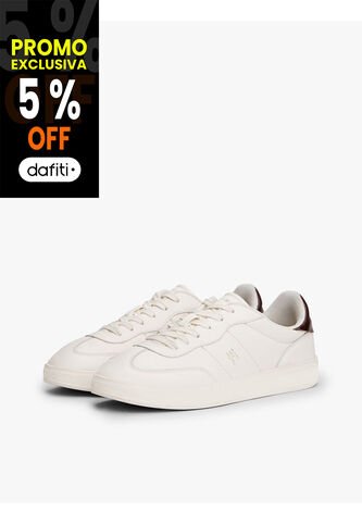 Tenis Blanco Heritage De Cuero Brillante Tommy Hilfiger Tommy Hilfiger