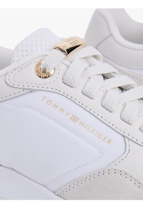 Tenis Blanco De Ante Con Mezcla De Texturas Tommy Hilfiger