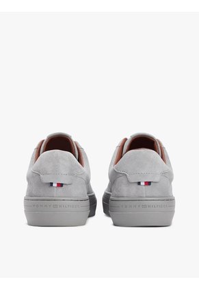 Tenis Gris De Ante Con Logo En Bajo Relieve Tommy Hilfiger