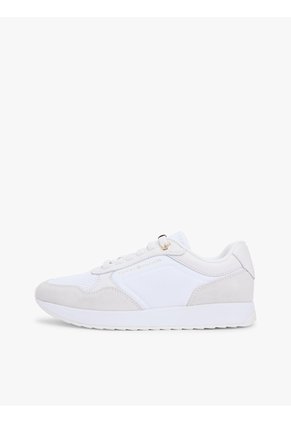Tenis Blanco De Ante Con Mezcla De Texturas Tommy Hilfiger