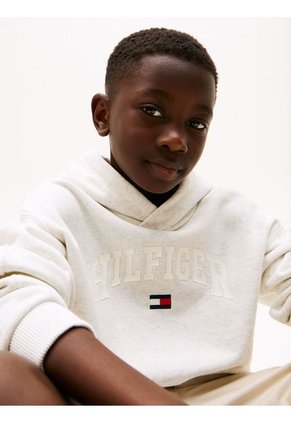 Buzo Blanco Con Capota Y Logo De Estilo Universitario Tommy Hilfiger