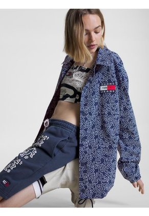 Chaqueta Azul Hombre Cómoda Con Estampado Keith Haring  X Tommy Jeans