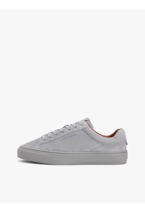 Tenis Gris De Ante Con Logo En Bajo Relieve Tommy Hilfiger
