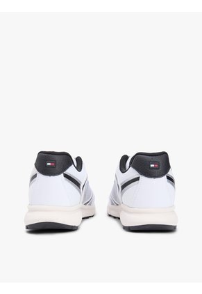 Tenis Negro Con Mezcla De Texturas Y Logo Tommy Hilfiger