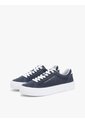 Tenis Azul Marino De Lona Lavada Con Plataforma Tommy Hilfiger de Tommy Hilfiger