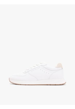 Tenis Blanco De Cuero Con Logo En Bajo Relieve Tommy Hilfiger