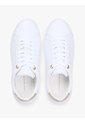 Tenis Blanco De Cuero Con Insignia Del Logo Tommy Hilfiger de Tommy Hilfiger