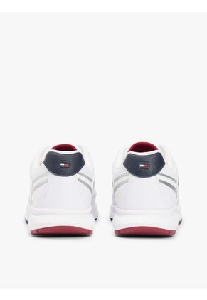 Tenis Blanco Con Mezcla De Texturas Y Logo Tommy Hilfiger