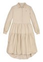 Vestido Beige Manga Larga Para Niñas Tommy Hilfiger de Tommy Hilfiger
