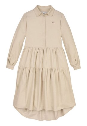 Vestido Beige Manga Larga Para Niñas Tommy Hilfiger