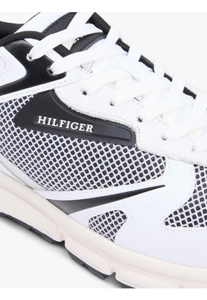 Tenis Negro Con Mezcla De Texturas Y Logo Tommy Hilfiger