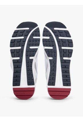 Tenis Blanco Con Mezcla De Texturas Y Logo Tommy Hilfiger