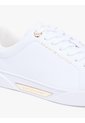 Tenis Blanco De Cuero Con Insignia Del Logo Tommy Hilfiger de Tommy Hilfiger