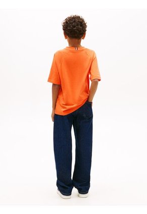 Camiseta Naranja Con Logo Gráfico Tommy Hilfiger