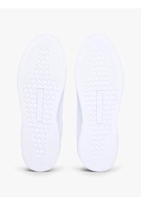 Tenis Blanco De Cuero Con Insignia Del Logo Tommy Hilfiger