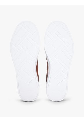 Tenis Marrón De Cuero Con Logo Metalizado Tommy Hilfiger