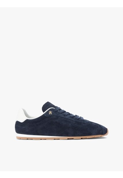 Tenis Azul Marino De Ante Con Monograma TH Tommy Hilfiger