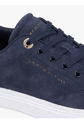 Tenis Azul Marino De Ante Con Logo Metalizado Tommy Hilfiger