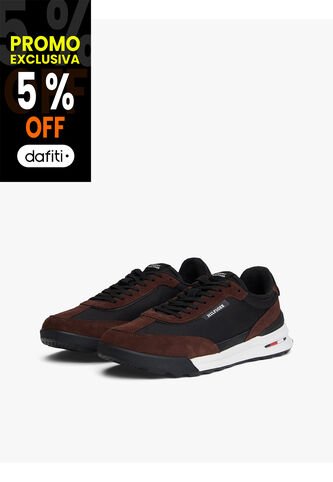 Tenis Negro Retro Dentadas En Mezcla De Ante Tommy Hilfiger Tommy Hilfiger