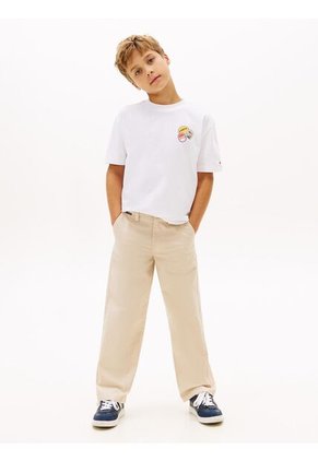 Camiseta Blanca Gráfica Con Estampado Para Niños Tommy Hilfiger