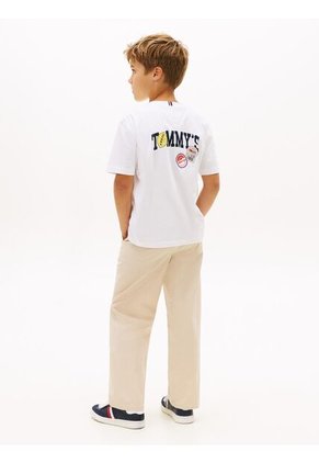 Camiseta Blanca Gráfica Con Estampado Para Niños Tommy Hilfiger