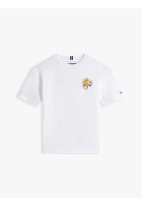 Camiseta Blanca Gráfica Con Estampado Para Niños Tommy Hilfiger
