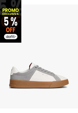 Tenis Gris De Tenis En Cuero Texturizada Tommy Hilfiger Tommy Hilfiger