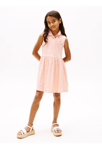 Vestido Rosa Tipo Polo Con Diseño Calado Tommy Hilfiger Tommy Hilfiger